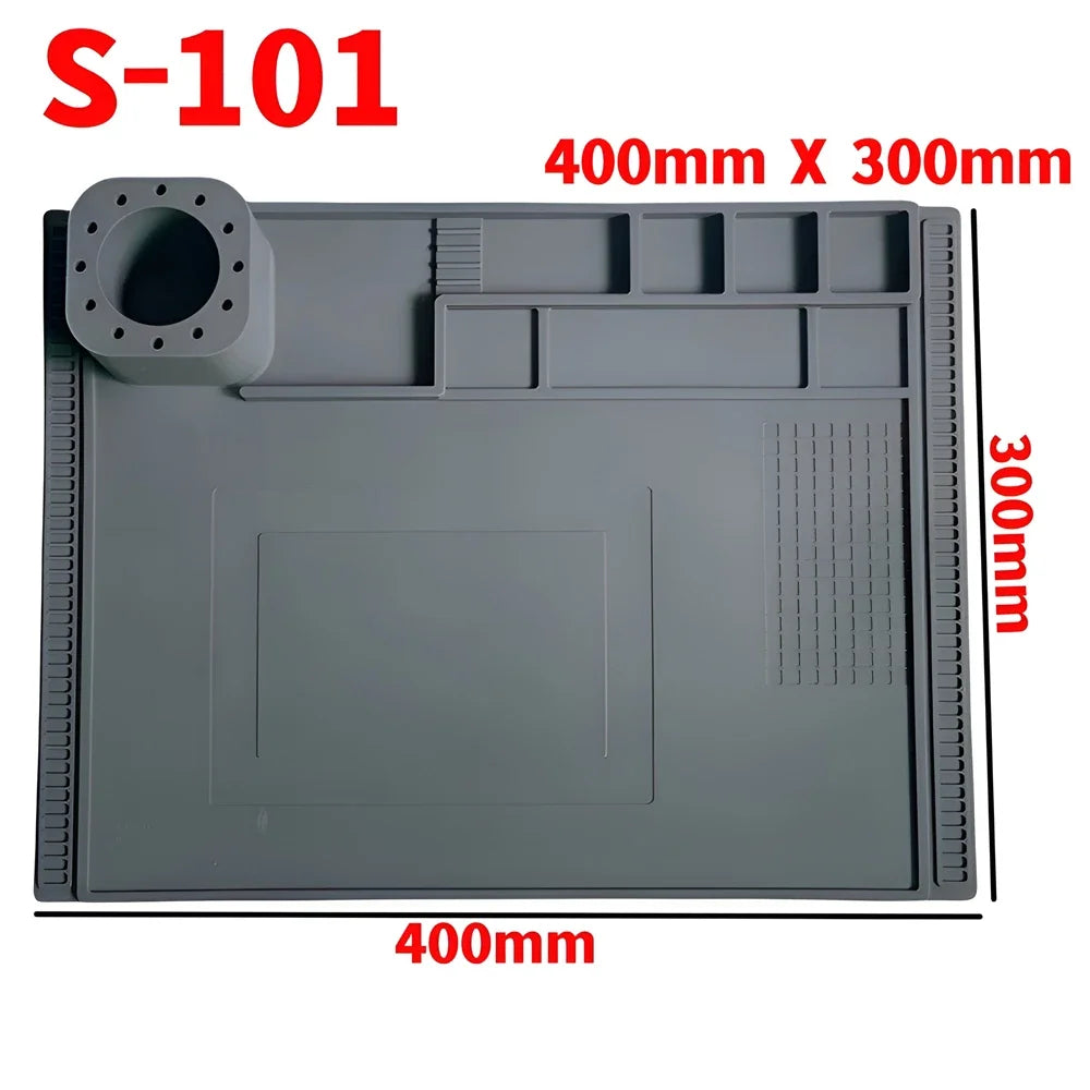 ESD Heat-Resistant Soldering Mat β Magnetic Silicone Work Pad for BGA Repair and Heat Insulation