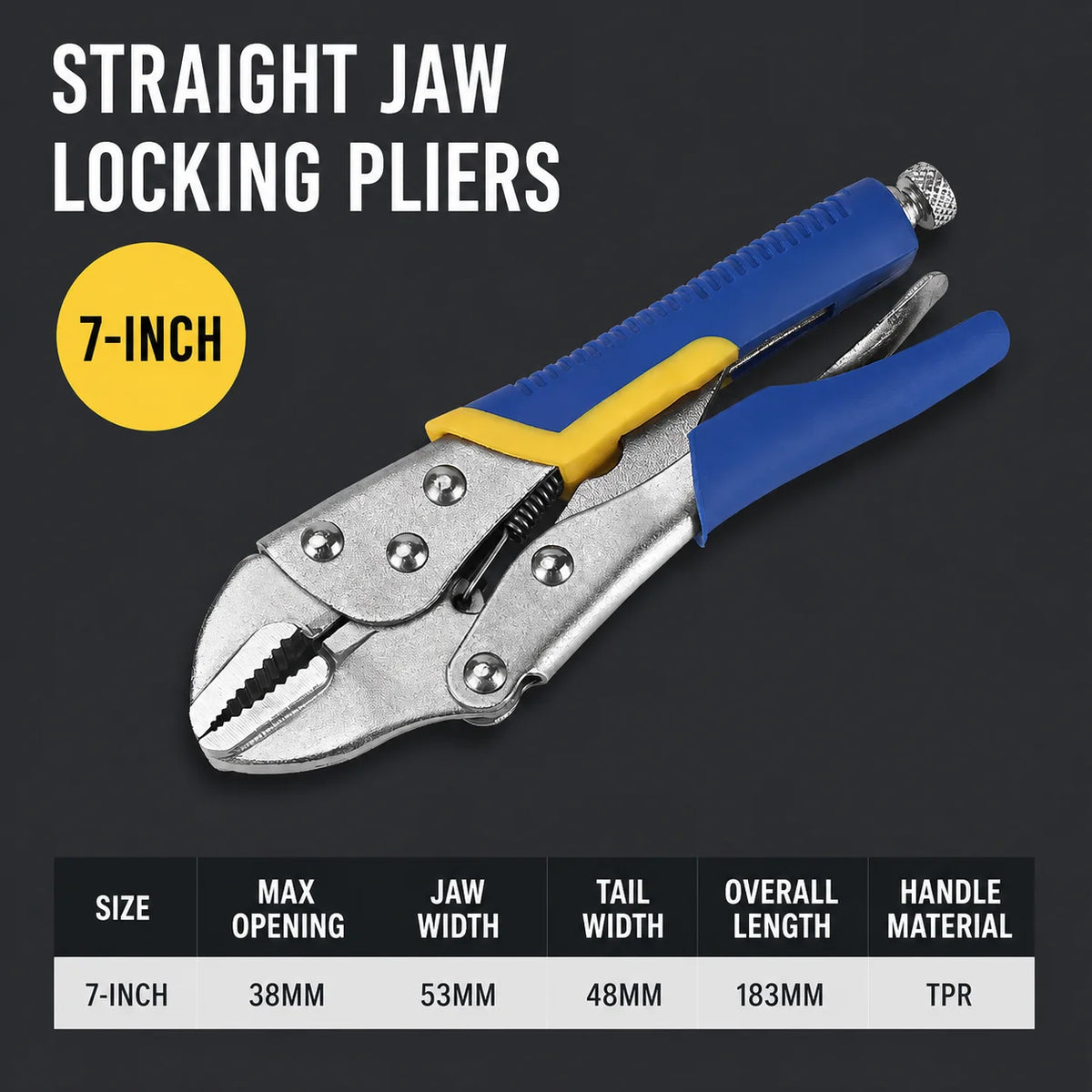 Multi-Function Locking Pliers - Straight & Curved Jaw Adjustable Heavy-Duty Vise Grip Clamp Tool
