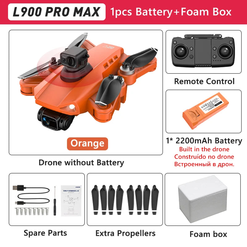 LYZRC L900 PRO GPS Drone – 4K HD Dual Camera, 5G WiFi, Brushless Motor, FPV Quadcopter, Foldable Aerial Photography Drone
