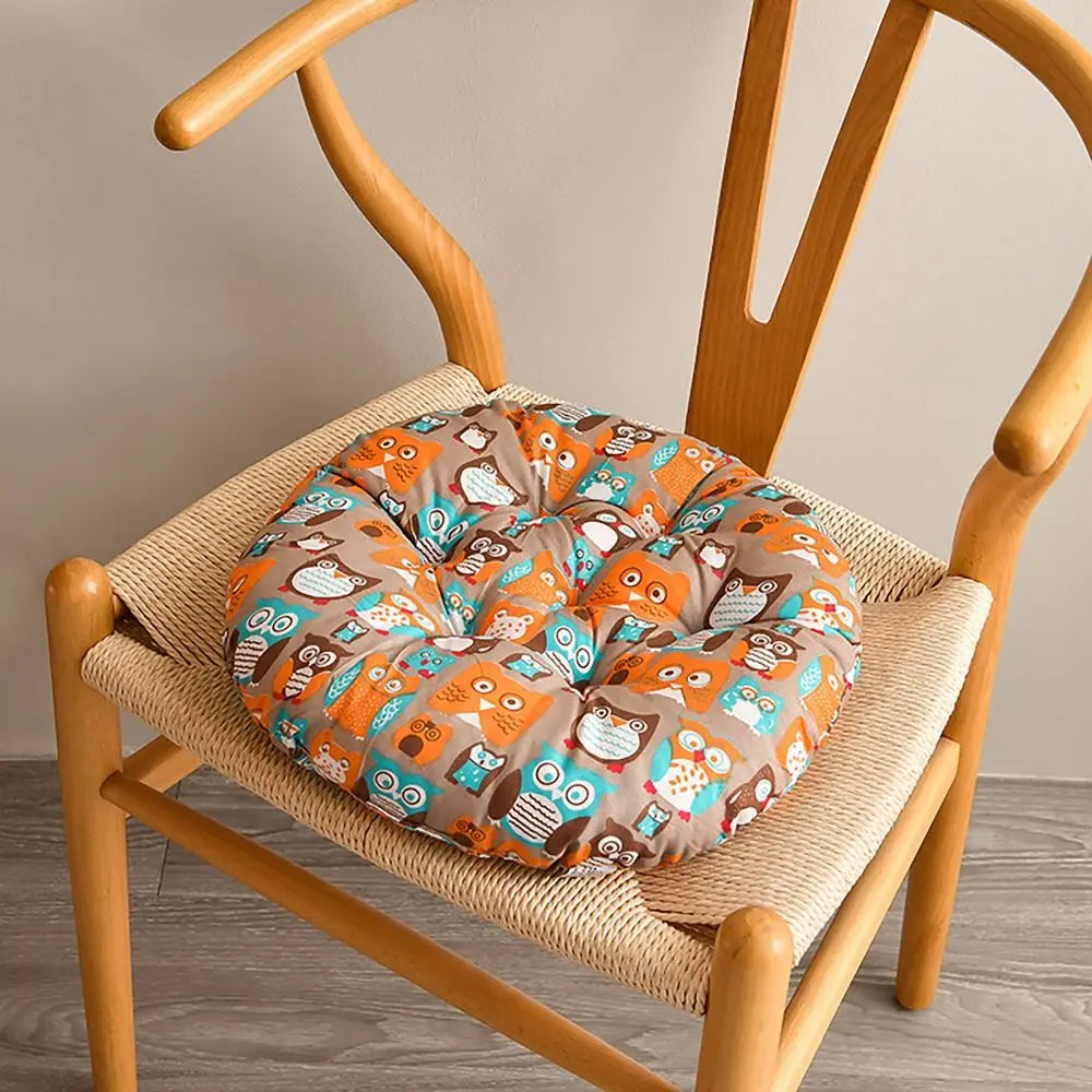 40x40cm Round Dining Chair Cushion – Thickened Non-Slip Seat Pad, 10 Luxurious Styles for Students, Office & Canteen