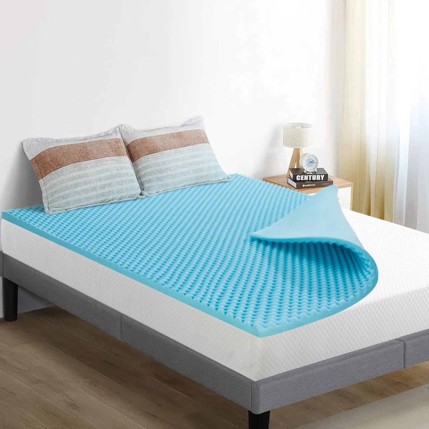 4" Memory Foam Mattress Topper - Outdoor & Indoor Use, Pressure-Relieving Yoga Pad, CertiPUR Certified