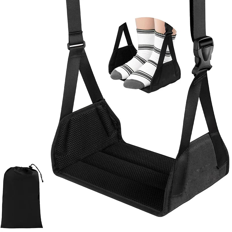 Newest Adjustable Foot Hammock – Portable Foot Rest for Airplane, Desk, Travel & Office