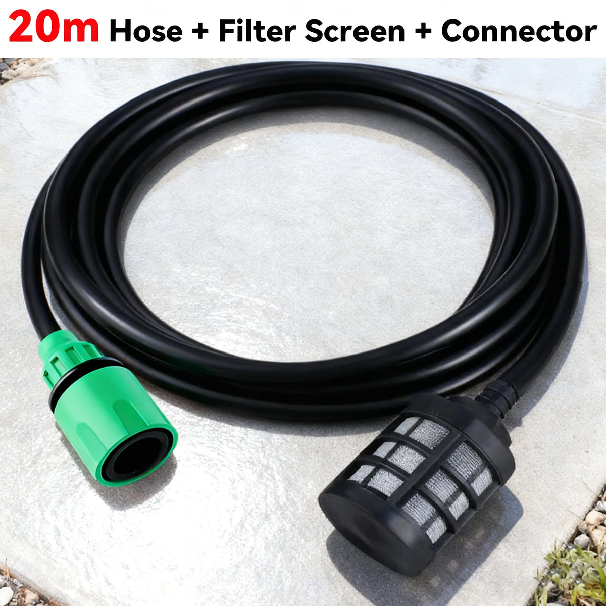 5m/10m/15m/20m Cordless Pressure Washer Water Inlet Hose - 3/8" Flexible Suction Hose for Car Washing & Household Cleaning