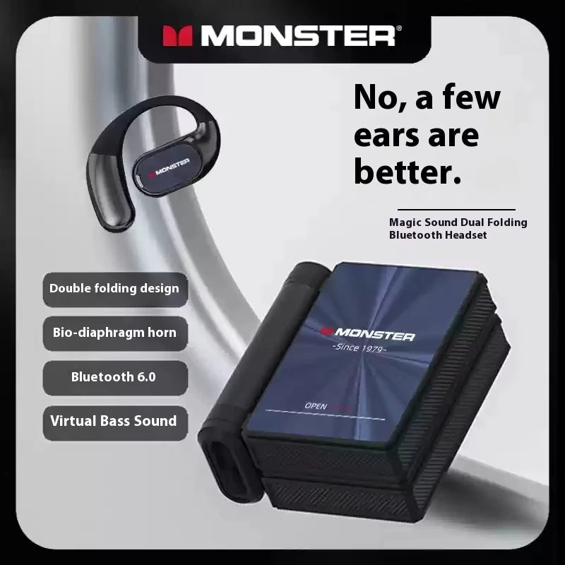 MONSTER AC530 Wireless Earphones - Bluetooth Noise-Canceling Foldable Headphones with Bio-Fiber Dynamic Drivers for Music & Gifts