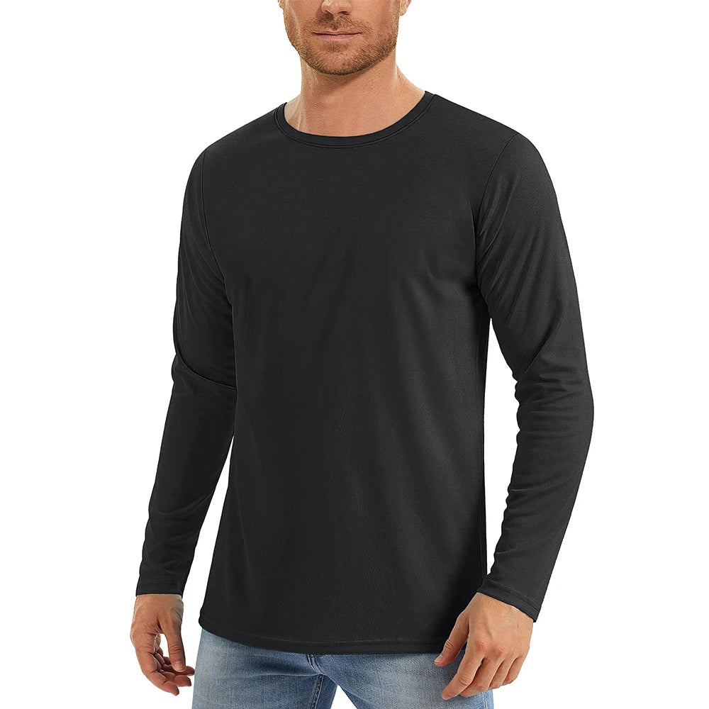 Men's UPF 50+ Sunscreen T-shirt β UV Protection Long Sleeve Quick-Drying Hiking & Fishing Top