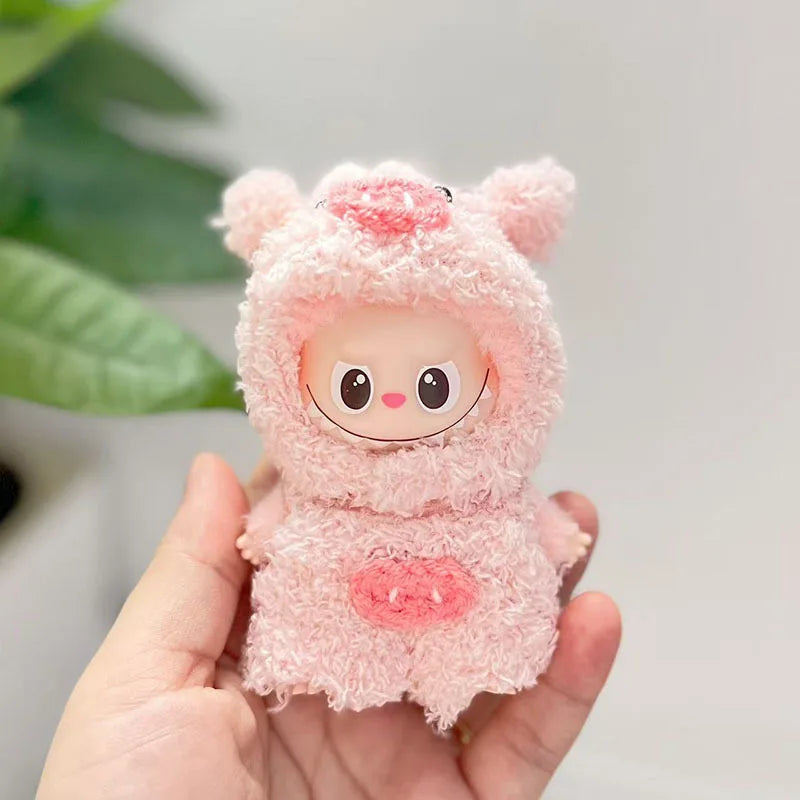 Mini Labubu 4.0 Plush Doll Outfit β Cartoon Mickey, Lotso, Dinosaur & Elk Clothes for Love Series DIY Accessories