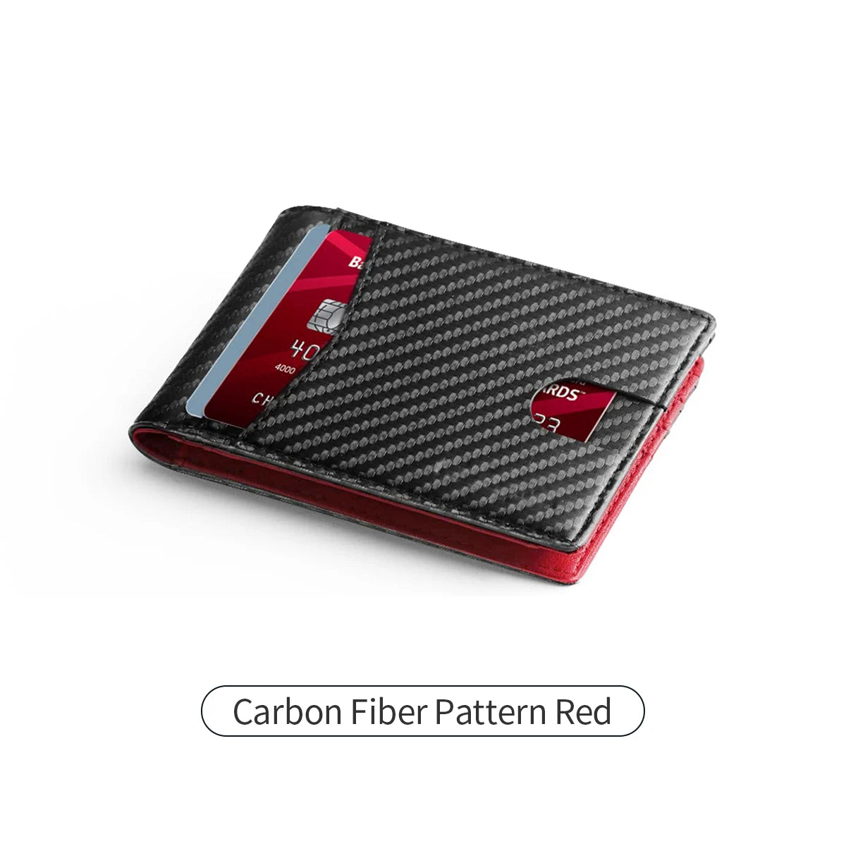Carbon Fiber Minimalist Trifold Wallet for Men — Ultra-Thin RFID Wallet with ID Window, 13 Card Slots & Coin Holder