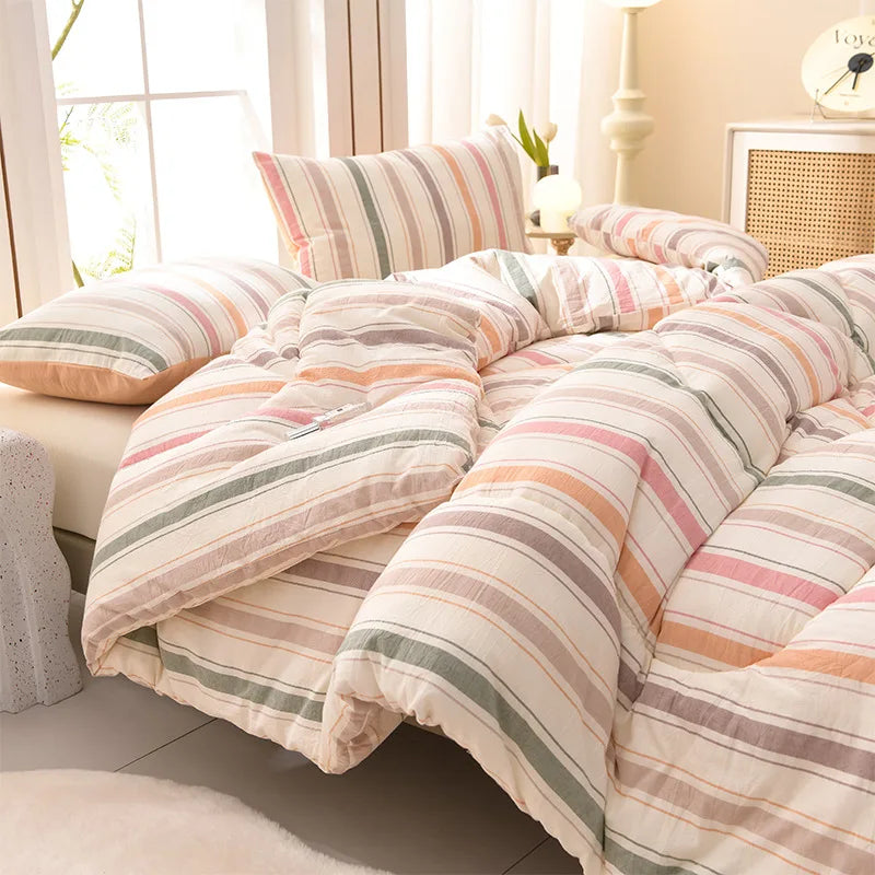 Thick Warm Flannel Fleece Comforter – Winter Bedding Quilt for Cold Nights