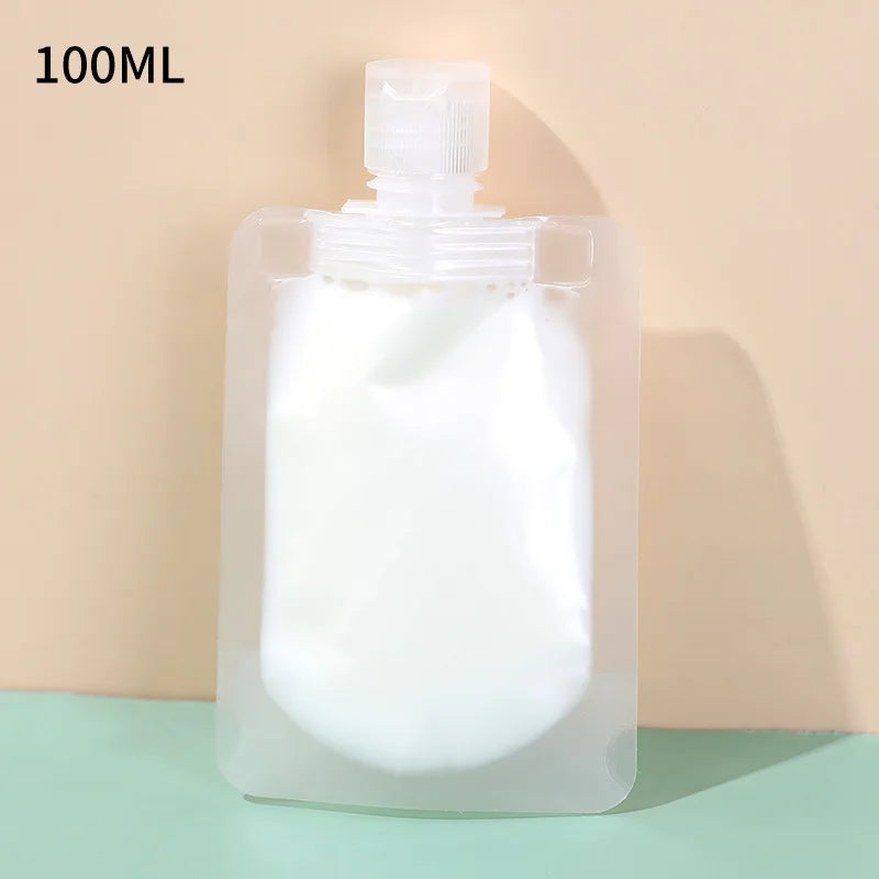 30/50/100ml Refillable Travel Packaging Bags – Portable Lotion, Shampoo, Shower Gel & Makeup Fluid Bottles for Cosmetics