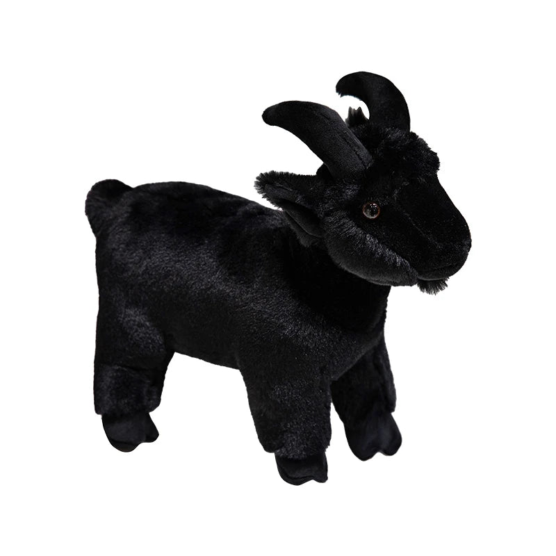 30/40cm Ranch Animal Plush Toy — Soft Lifelike Black & White Goat Simulation Doll, Cute Mountain Animal for Kids, Halloween Gift