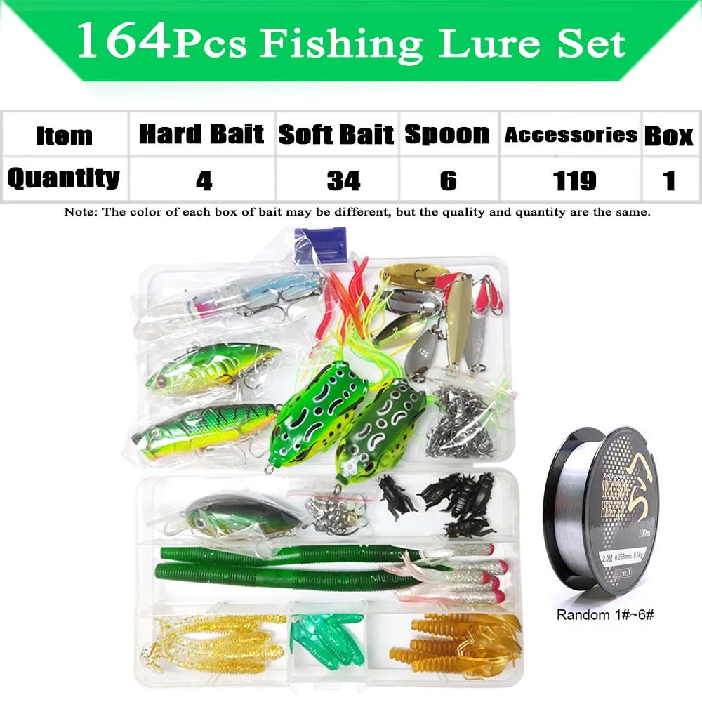 Fishing Lure Kit with Soft & Hard Baits β Minnow, Metal Jig Spoon & Crankbait Set for Bass & Pike Fishing with Storage Box Tackle Gear Kit