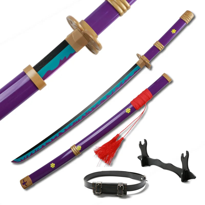 3-Piece Roronoa Zoro Katana Set – 104cm Handmade Anime Cosplay Swords (Shusui, Enma, Kitetsu) with Free Holder & Belt
