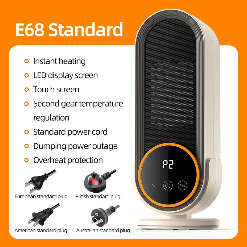 1200W Portable Electric Fan Heater – 220V Room Heater for Home, Office & Desktop Winter Warming