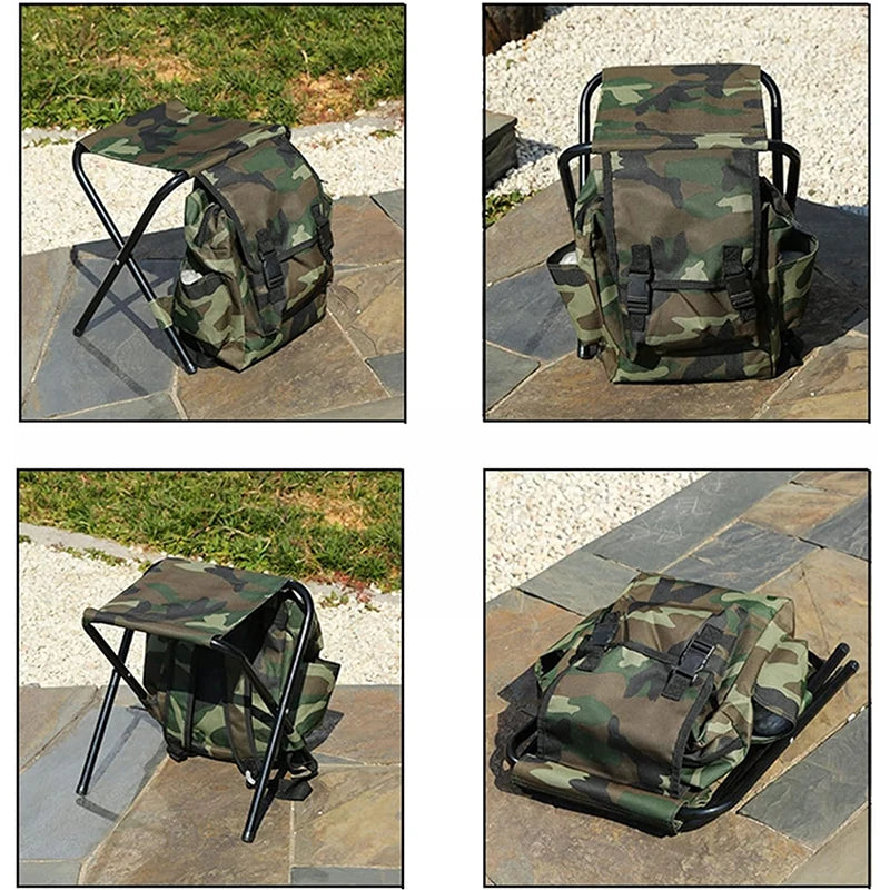 Camping Folding Chair – Lightweight Outdoor Fishing Stool, Portable Tourist Backpack Seat for Nature Hikes