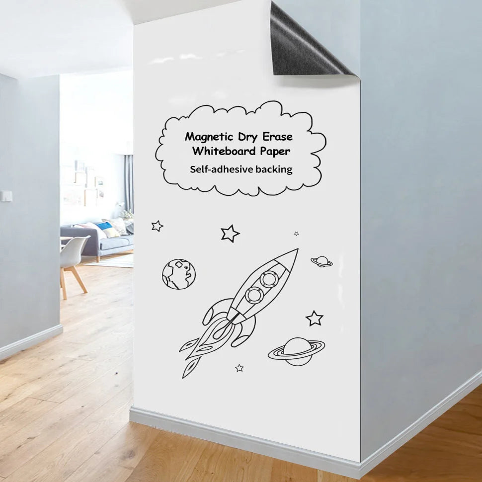 Magnetic Dry Erase Chalkboard Contact Paper β Soft Whiteboard Wall Sticker for Home Office & Teaching