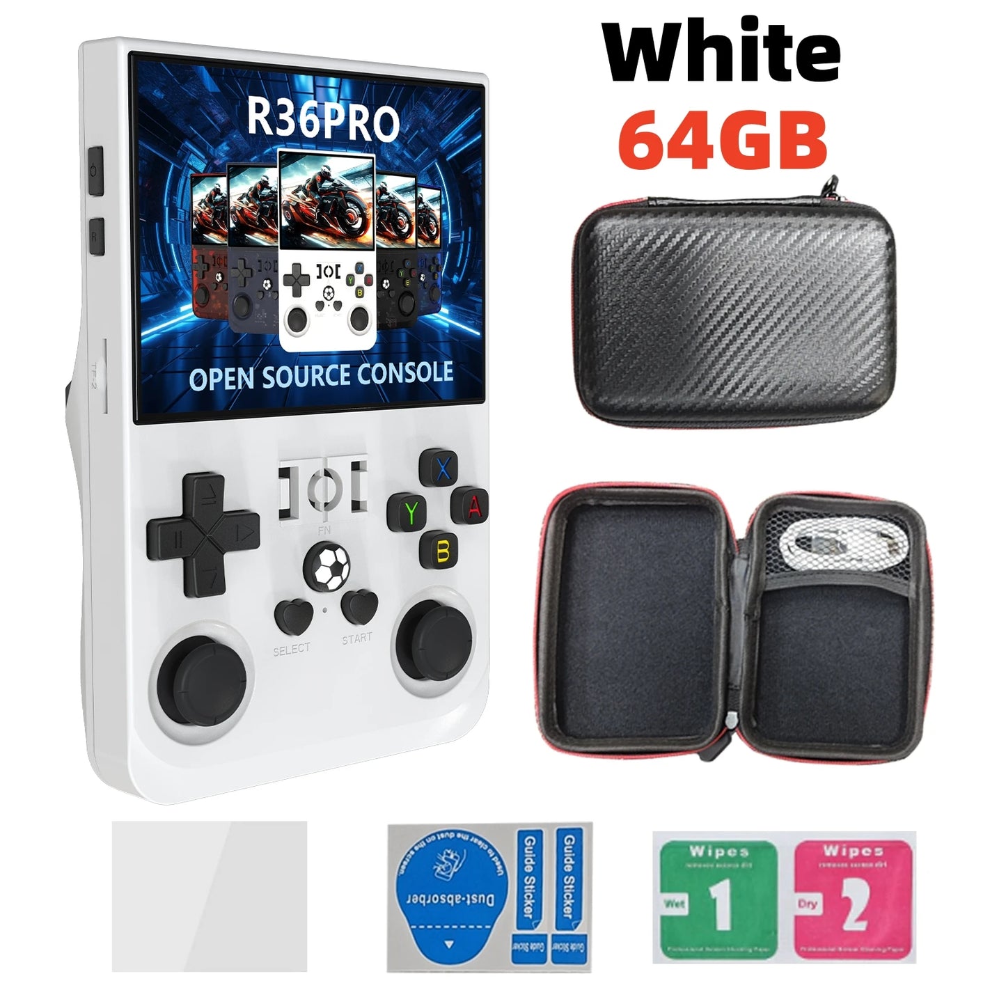 Open Source R36 PRO Retro Handheld Game Console 3.5" IPS Screen Linux Portable Player with 128GB Games