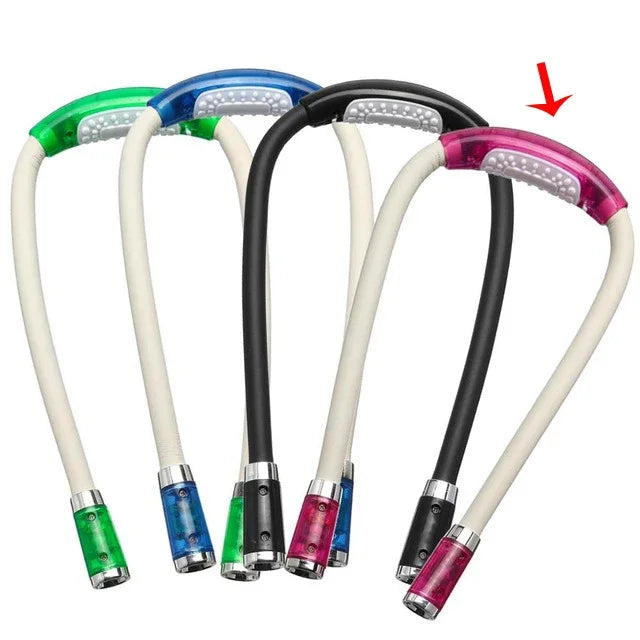 Hands-Free LED Neck Reading Light - Adjustable 360° Flexible Lamp for Reading & Crocheting