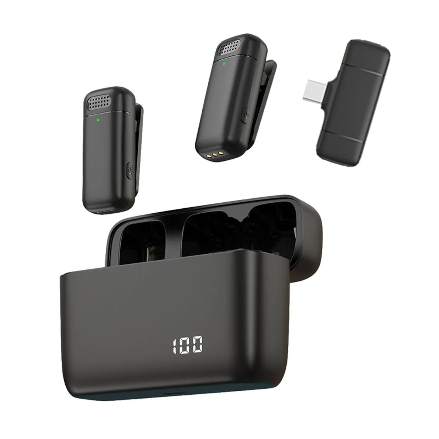 Wireless Lavalier Microphone with Charging Case – Portable Audio & Video Recording Mic for iPhone, Android, Notebook, Live Streaming, Gaming