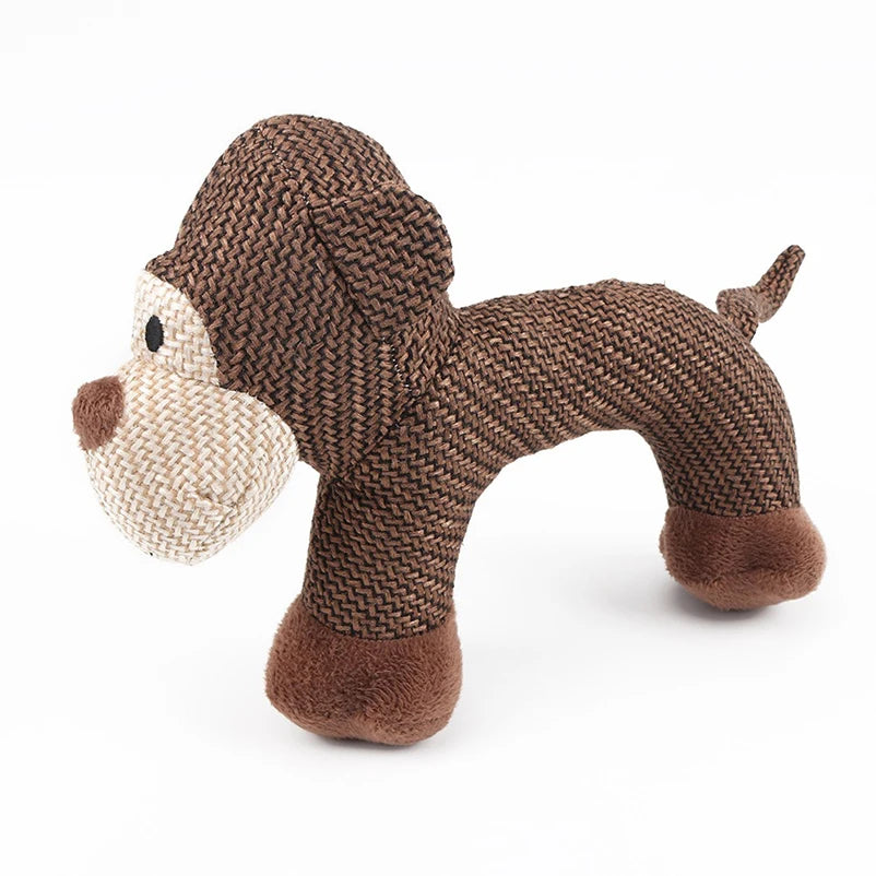 Pet Dog Plush Chew Toy - Bite-Resistant Simulated Animal Teething Toy for Dogs