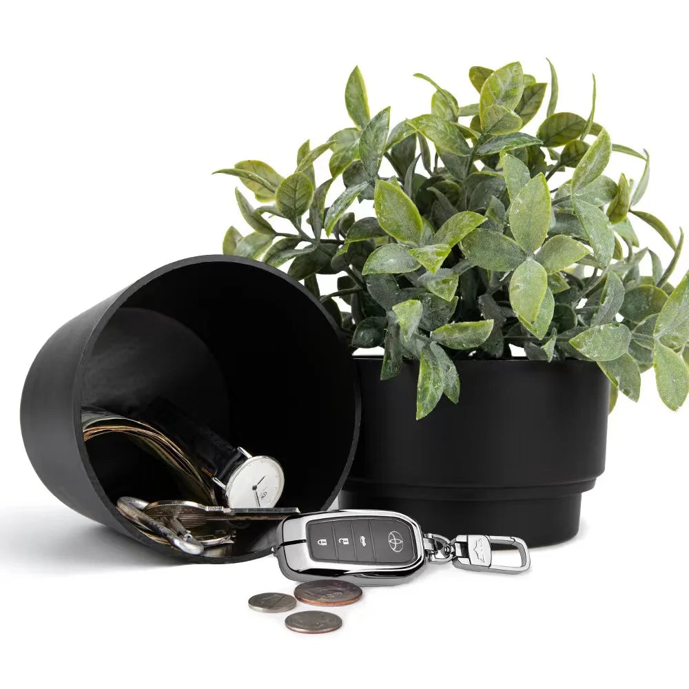 Hidden Safe Flower Pot – Plastic Money Storage Box & Separable Security Container (Stash Jar, Piggy Bank)