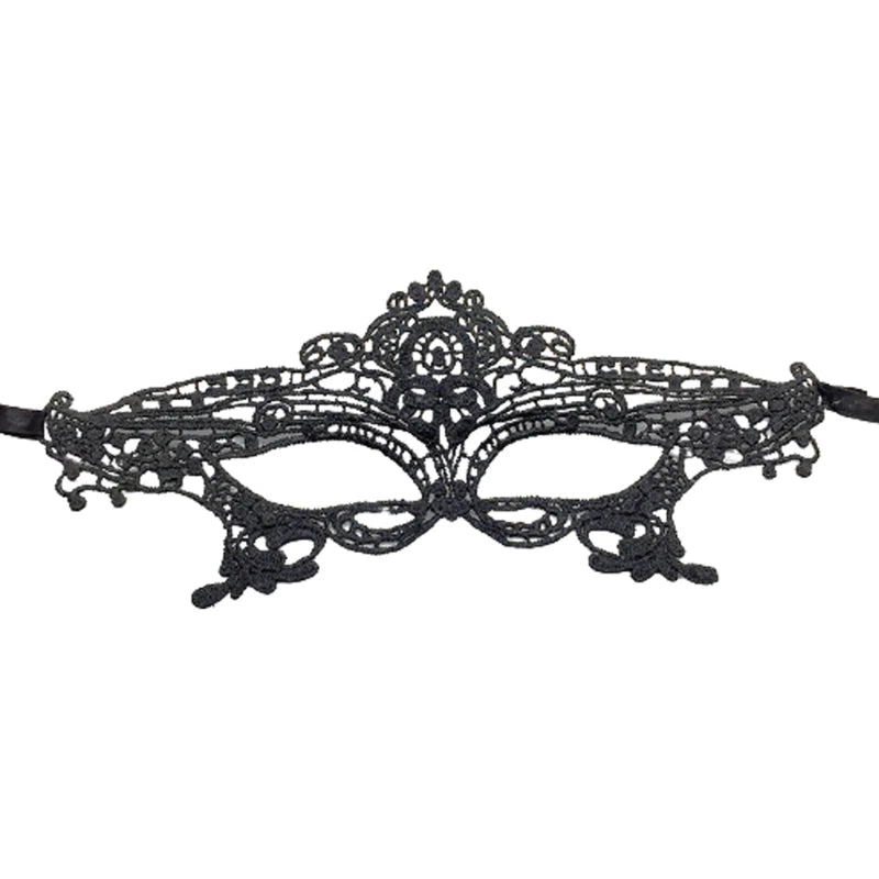 Black Queen Lace Mask — Embroidered Applique Masquerade Mask for Women, Party, Carnival, Wedding & Halloween Accessories
