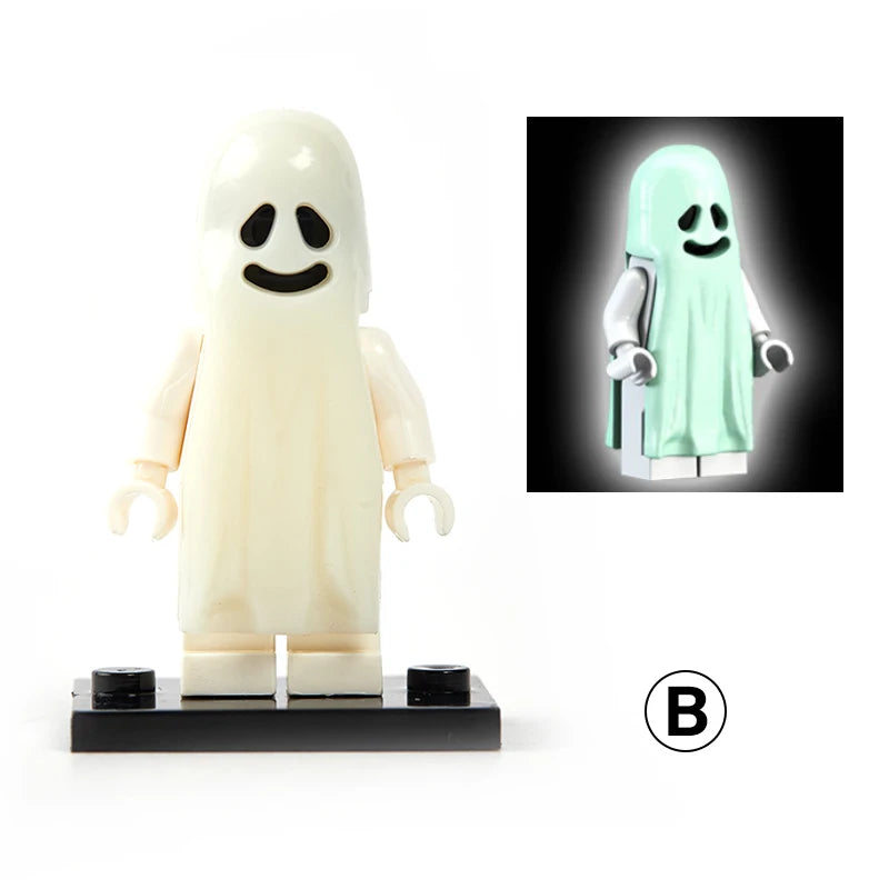 Halloween Horror Building Blocks β Luminous Smiling & Crying Ghost Action Figure Toy for Kids