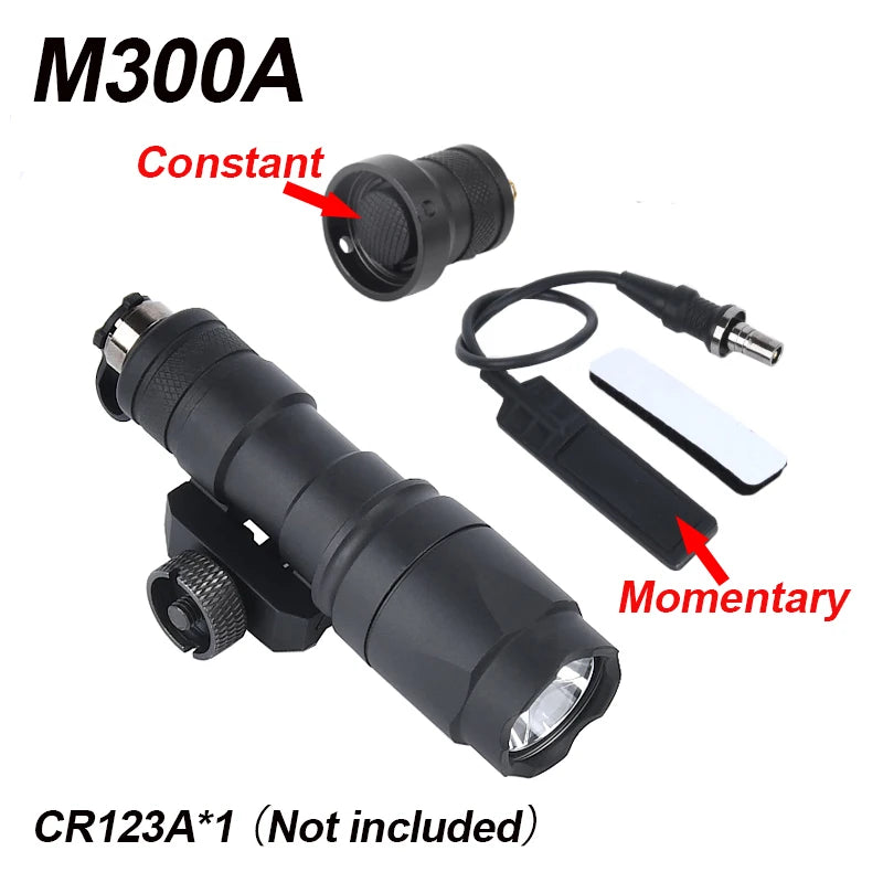WADSN Airsoft M600C/M600/M300 Tactical Scout Light β AR15 Rifle LED Flashlight, Hunting Spotlight, 20mm Rail Mount