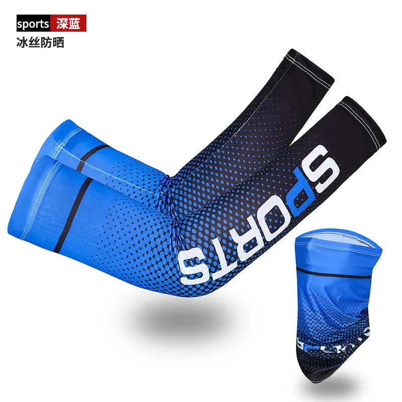 UV Protection Cooling Arm Sleeves - Ice Silk Sunscreen Gloves for Cycling & Outdoor Sports
