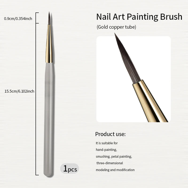 RSNAIL Nail Art Liner Brushes — 18mm Slender Long Line Painting Pen for French Stripe Nail Art, UV Gel DIY Manicure Tool