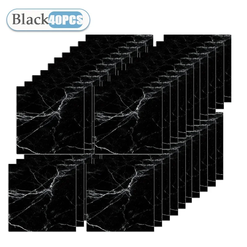 Self Adhesive Tile Wallpaper Stickers - 10/20/40PCS Waterproof 30x30cm Floor Decals for Kitchen, Bathroom & Home Decor