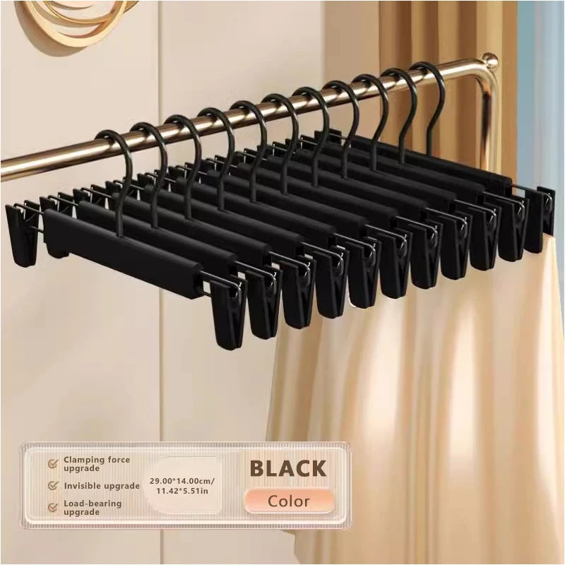 5PCS Adjustable Pants Hangers - Space Saving Anti Slip Metal Clips Rack for Skirts, Clothes, Socks & Lingerie Organizer
