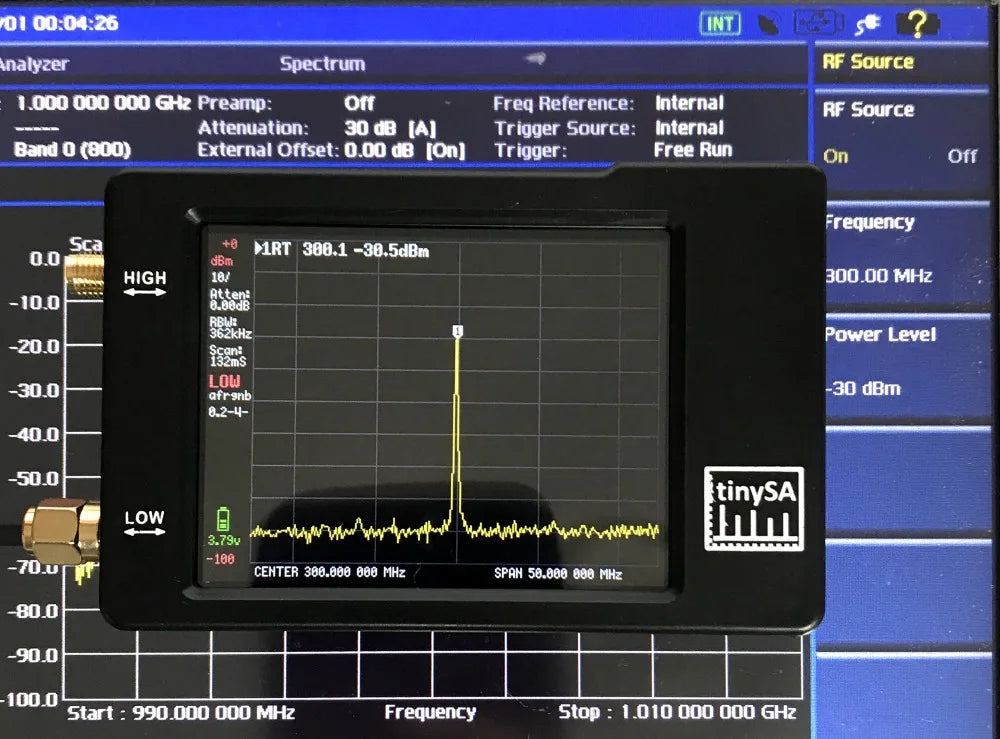 Original Hugen TinySA Spectrum Analyzer – 2.8-Inch Display, 100kHz to 960MHz Handheld with ESD Protection