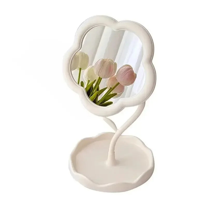 Floral Round Desktop Mirror β Creative Table Vanity Mirror for Bedroom, Dorm & Makeup Decor