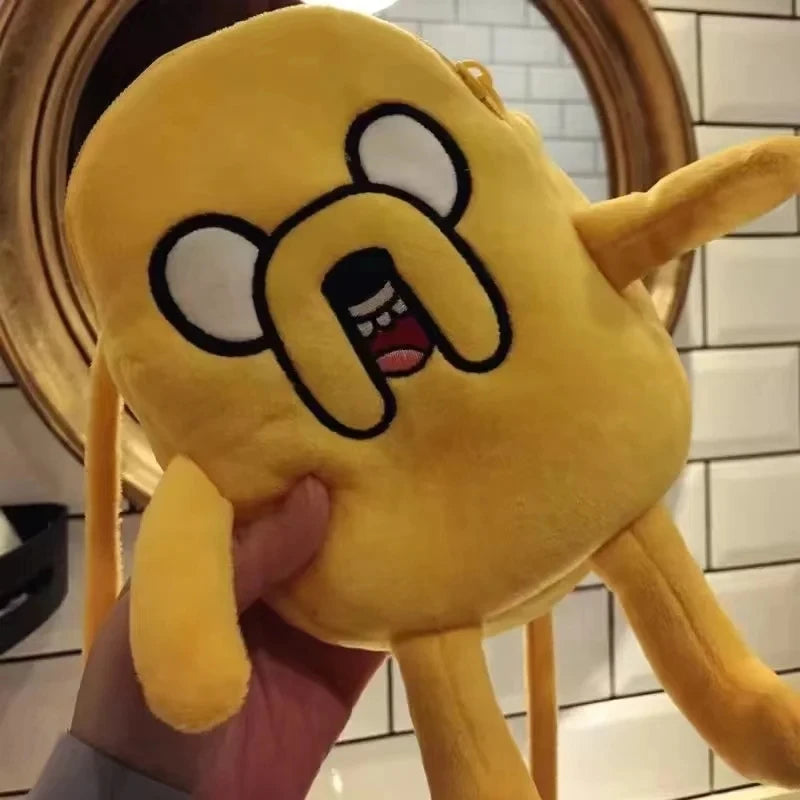Cartoon Finn & Jake Plush Crossbody Bag – Coin Purse & Phone Bag, Anime BMO Stuffed Toy Gift for Kids & Fans