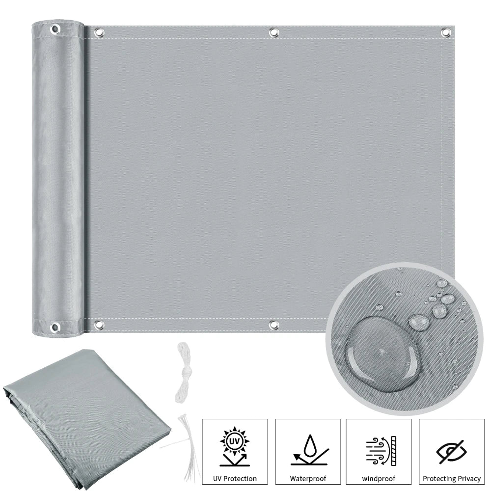 Balcony Privacy Screen – Waterproof UV Protection Shade Cloth for Patio, Garden & Pool