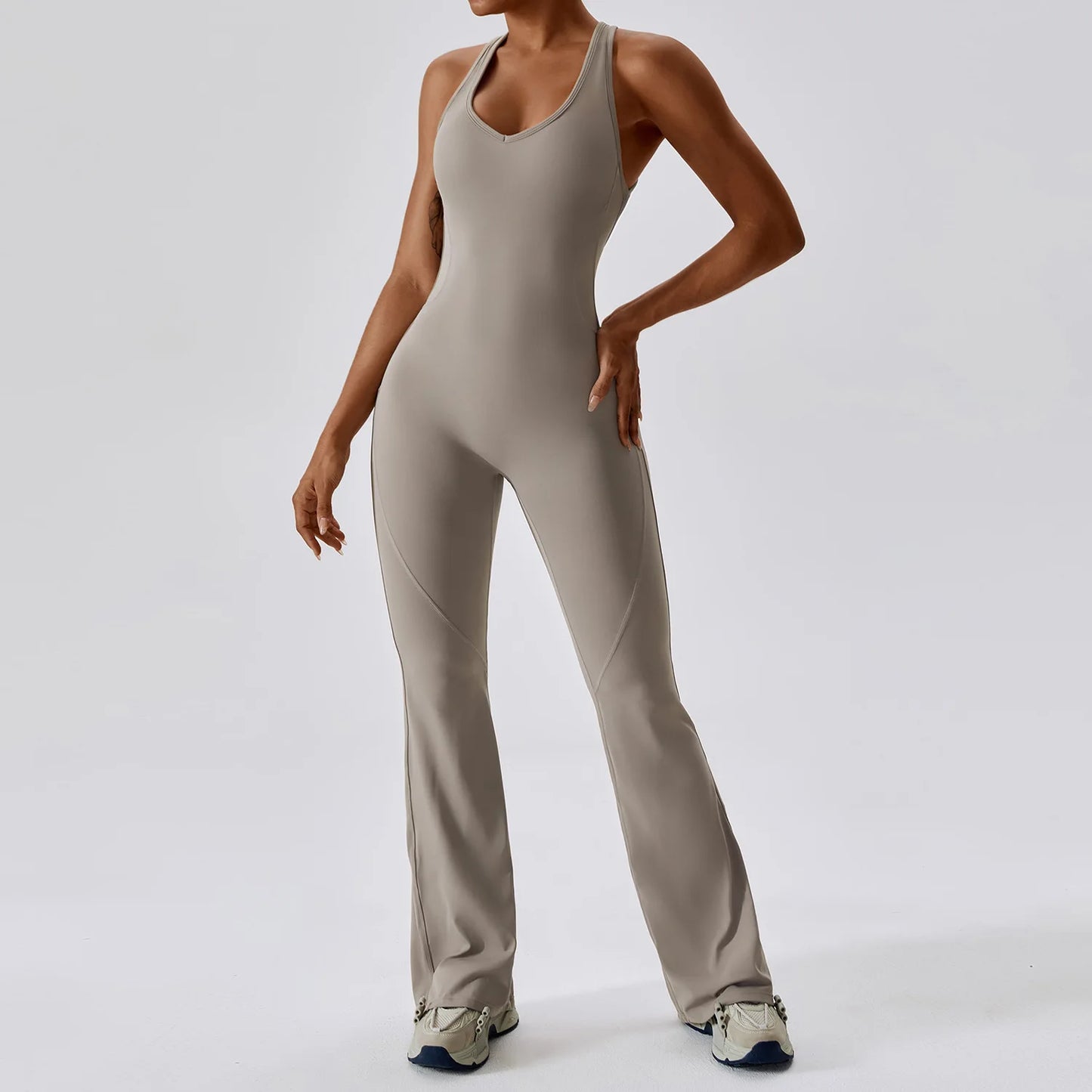 Women’s Yoga Sportswear Jumpsuit – Fitness Gym Romper Stretch Workout Bodysuit with Push Up Support