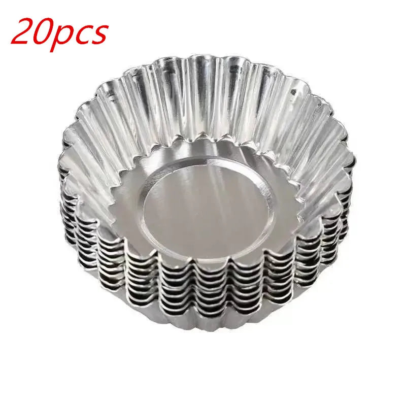 Non-Stick Egg Tart Mold Set (10/20/30PCS) β Durable Aluminum Baking Cups for Mini Tarts, Pies, Cupcakes & Muffins