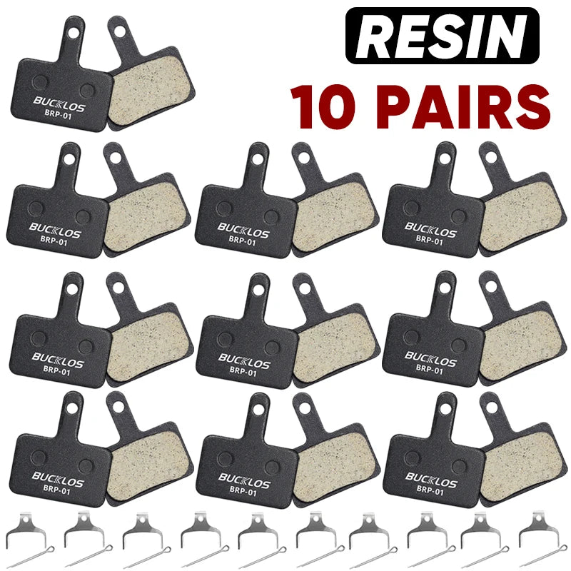 BUCKLOS Resin Disc Brake Pads - Wear-Resistant Hydraulic MTB Brake Pads Compatible with Shimano B01S, B03S & B05S