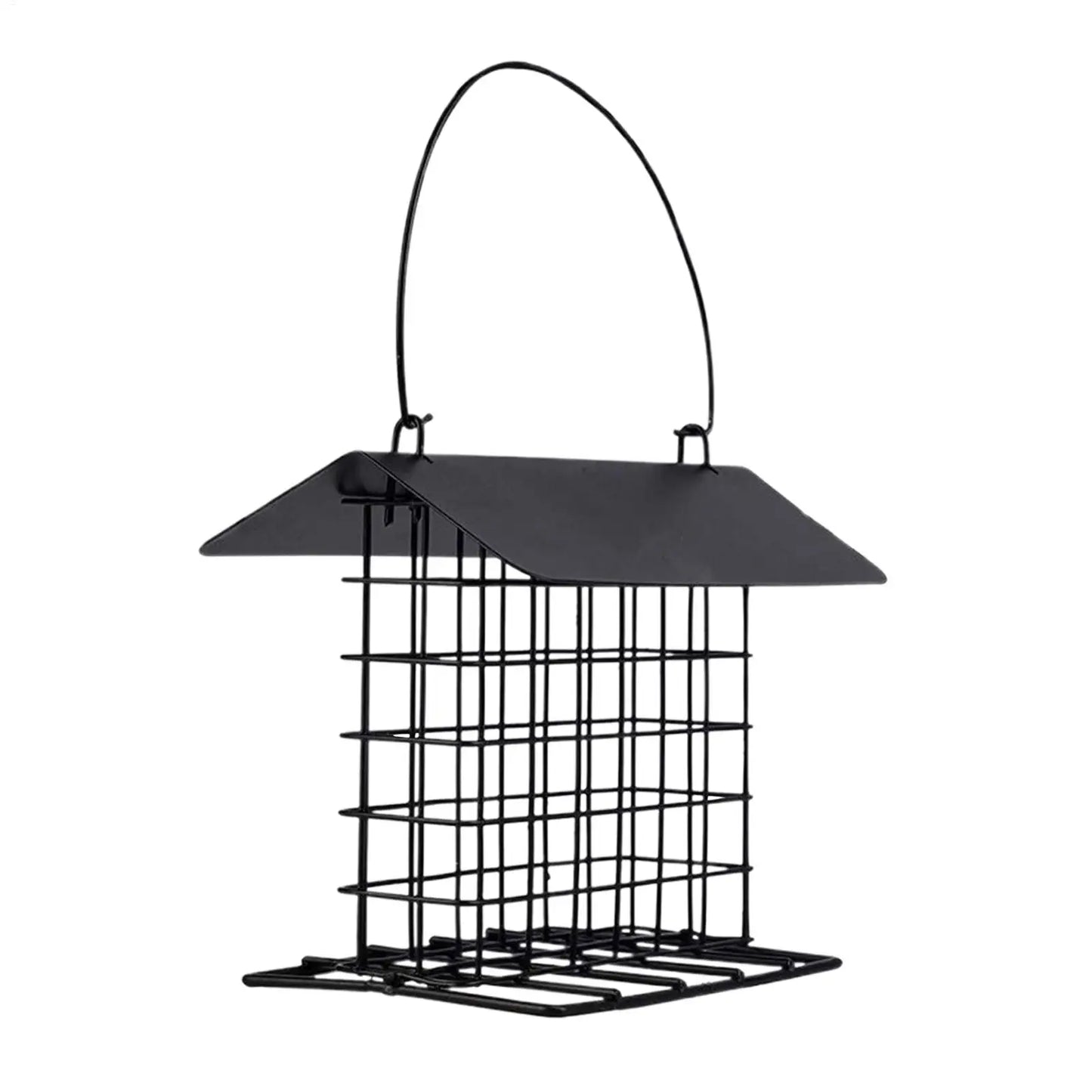 Outdoor Hanging Bird Feeder - Weatherproof Roof Bird Feeding Tray & Suet Feeding Station for All Bird Breeds