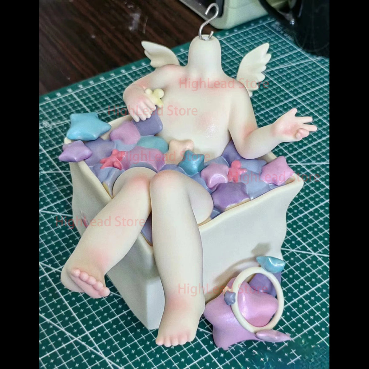 1/6 BJD Doll Chest Stand - Resin Angel Head Display Stand DIY Doll Accessory