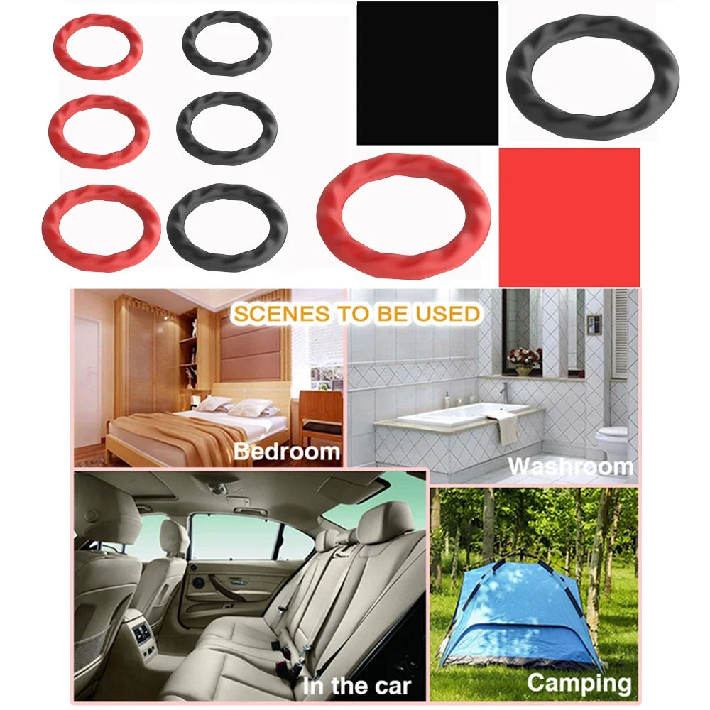3PCS Durable Silicone Cock Rings – Penis Enlargement, Delay Ejaculation & Scrotum Lock Rings for Men Adults