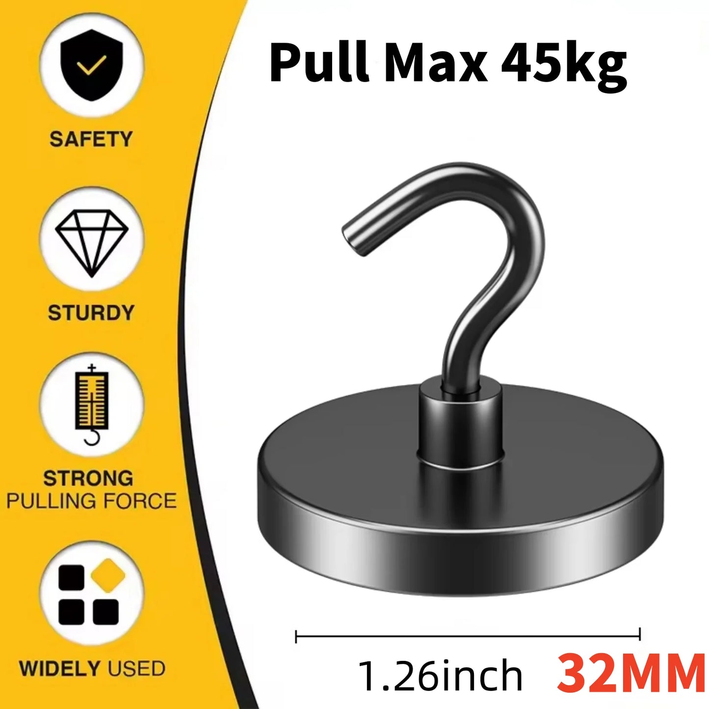 Heavy-Duty Magnetic Hooks β Strong Magnet Hangers for Home, Kitchen, Office & Workplace (Pack of 4/6/8/12, Black)