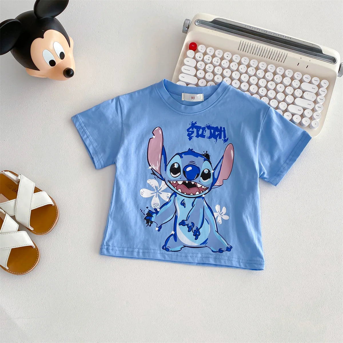 Disney Cartoon Baby T-Shirt β Cute Minnie Printed Summer Tee for Girls & Boys, Short Sleeve Crewneck Kids Tops