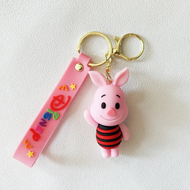 Cute Cartoon Bear Figurines & Silicone Keychains - Anime Bag Charms, Backpack Pendants & Couple Gift Accessories
