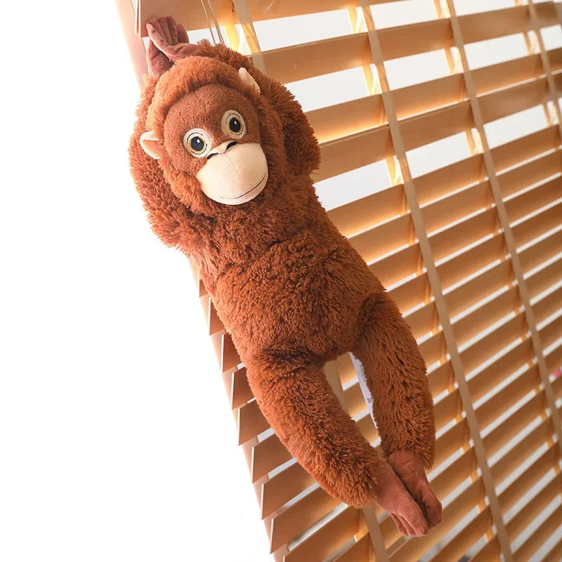 Cartoon Gorilla Plush Toy - Soft Stuffed Monkey Doll Backpack Charm Room Decor & Kids Gift