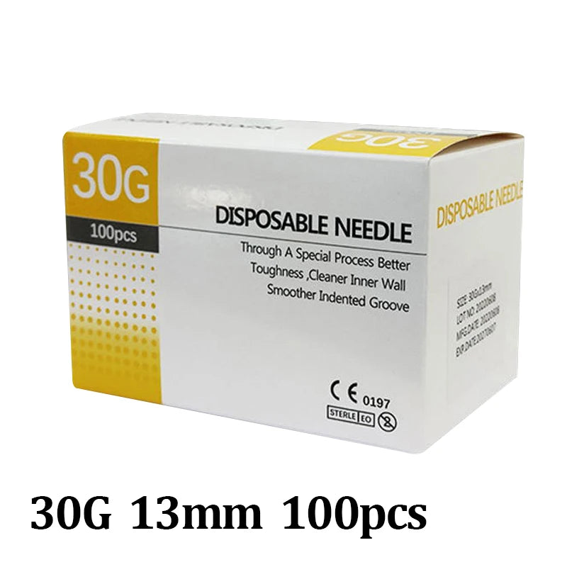 30G-34G Painless Injection Needles — Transparent Syringe Glue Clear Tip Caps, Pharmaceutical Needles (1.5/2.5/4/6mm)