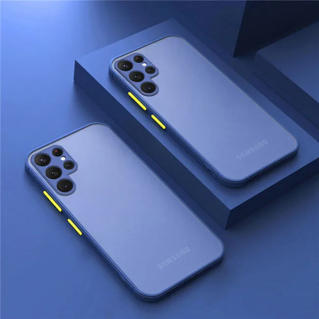 Armor Matte Shockproof Phone Case - Hard Bumper Protective Cover for Samsung Galaxy S24 S23 S22 S21 Ultra Plus A54 A53 A52 A32 A14 A13 A12