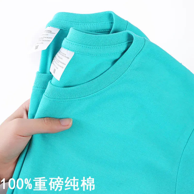 100% Cotton Unisex T-Shirt β Solid Color O-Neck Short Sleeve Tops for Men & Women, Summer Korean Loose Fit M-4XL