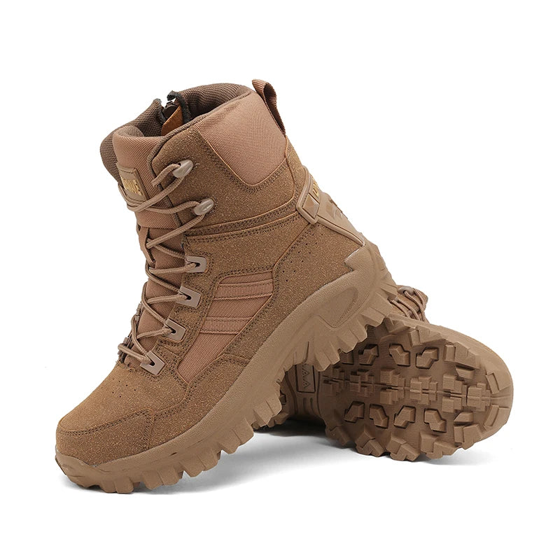 Men's Tactical Hiking Boots - Shock-Absorbing Non-Slip Desert Boots for Winter Outdoor Camping & Trekking