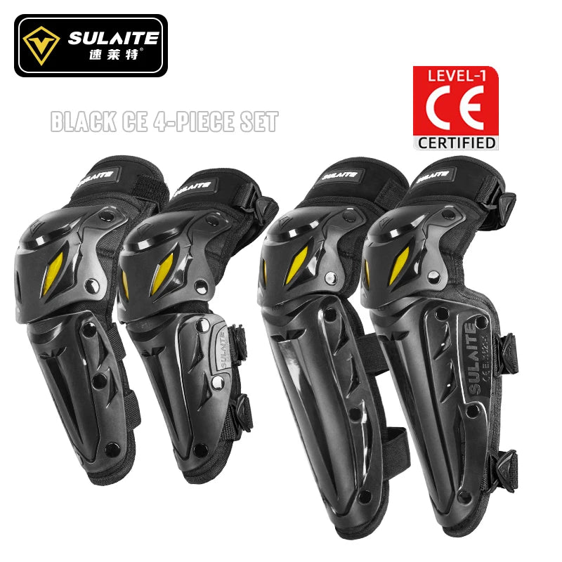Motocross Knee Pads Protection Gear - Motorcycle Knee and Elbow Guards for Off Road Racing MTB Riding Safety